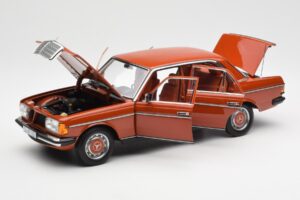Mercedes 200 W123 English Roșu Ediție Dealer Norev 1:18 B66040653 Metal - imaginea 2 din 8