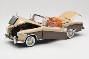 Mercedes 220 SE W128 Cabriolet Roșu Bronz Sun Star 1:18 3572 Metal - imaginea 2 din 8