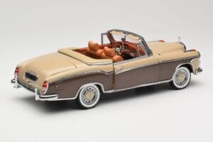 Mercedes 220 SE W128 Cabriolet Roșu Bronz Sun Star 1:18 3572 Metal - imaginea 3 din 8