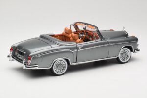 Mercedes 220 SE W128 Cabriolet Grey Metallic Sun Star 1:18 3352-M1 Metal - imaginea 3 din 8
