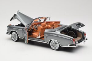 Mercedes 220 SE W128 Cabriolet Grey Metallic Sun Star 1:18 3352-M1 Metal - imaginea 5 din 8