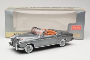 Mercedes 220 SE W128 Cabriolet Grey Metallic Sun Star 1:18 3352-M1 Metal - imaginea 8 din 8
