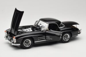 Mercedes 300 SL W198 Roadster With Hardtop Negru Minichamps 1:18 180039040 Metal - imaginea 2 din 8