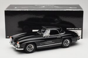 Mercedes 300 SL W198 Roadster With Hardtop Negru Minichamps 1:18 180039040 Metal - imaginea 8 din 8