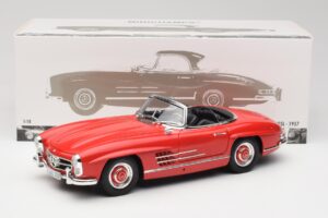 Mercedes 300 SL W198 Roadster Rosu Cu Hardtop Minichamps 1:18 180039041 Metal - imaginea 8 din 8
