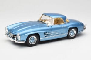 Mercedes 300 SL W198 Roadster Hardtop Light Blue Metallic Minichamps 1:18 180039042 Metal - imaginea 3 din 9