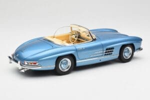 Mercedes 300 SL W198 Roadster Hardtop Light Blue Metallic Minichamps 1:18 180039042 Metal - imaginea 4 din 9