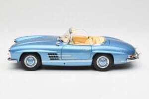 Mercedes 300 SL W198 Roadster Hardtop Light Blue Metallic Minichamps 1:18 180039042 Metal - imaginea 5 din 9