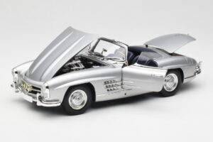 Mercedes 300 SL W198 Roadster Silver Metallic Minichamps 1:18 180039030 Metal - imaginea 2 din 8