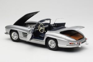 Mercedes 300 SL W198 Roadster Silver Metallic Minichamps 1:18 180039030 Metal - imaginea 5 din 8