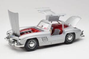 Mercedes 300 SL W198 Gullwing Silver Gri Bburago 1:18 3513 Metal - imaginea 2 din 8