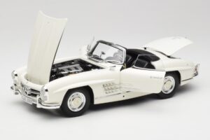 Mercedes 300 SL W198 Roadster Alb Cu Capota Moale Minichamps 1:18 180039034 Metal - imaginea 2 din 9
