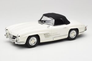 Mercedes 300 SL W198 Roadster Alb Cu Capota Moale Minichamps 1:18 180039034 Metal - imaginea 3 din 9