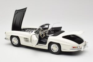 Mercedes 300 SL W198 Roadster Alb Cu Capota Moale Minichamps 1:18 180039034 Metal - imaginea 6 din 9