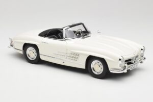 Mercedes 300 SL W198 Roadster Alb Cu Capota Moale Minichamps 1:18 180039034 Metal - imaginea 7 din 9