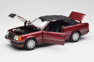 Mercedes 300CE-24 A124 Cabriolet Almandine Roșu Metalic Norev 1:18 B66040616 Metal - imaginea 2 din 8