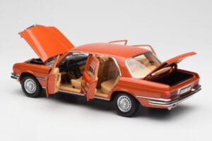Mercedes 450 SEL 6.9 W116 Portocaliu Metallic Norev 1:18 183459 Metal - imaginea 5 din 8