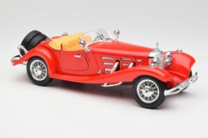 Mercedes 500K Roadster Roșu Bburago 1:18 3020 Metal - imaginea 6 din 8