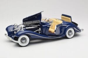 Mercedes 500K Special Roadster Albastru Maisto 1:18 56059 Metal - imaginea 2 din 8