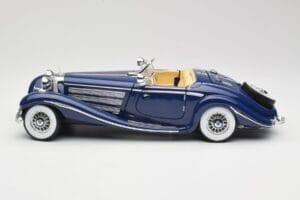 Mercedes 500K Special Roadster Albastru Maisto 1:18 56059 Metal - imaginea 4 din 8