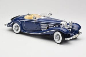 Mercedes 500K Special Roadster Albastru Maisto 1:18 56059 Metal - imaginea 6 din 8
