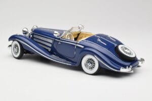 Mercedes 500K Special Roadster Albastru Maisto 1:18 56059 Metal - imaginea 7 din 8