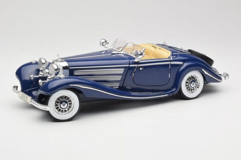 Mercedes 500K Special Roadster Albastru Maisto 1:18 56059 Metal