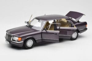 Mercedes 560 SEL W126 Violet Metallic Norev 1:18 183544 Metal - imaginea 2 din 8