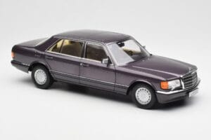 Mercedes 560 SEL W126 Violet Metallic Norev 1:18 183544 Metal - imaginea 6 din 8