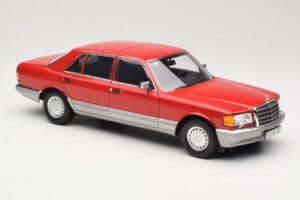 Mercedes 560 SEL W126 Roșu Norev 1:18 183463 Metal - imaginea 6 din 8