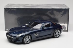 Mercedes SLS AMG C197 Blue Metallic Minichamps 1:18 180039021 Metal - imaginea 8 din 8