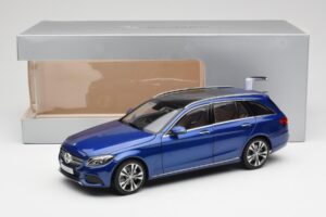 Mercedes C-Class S205 T-Modell Brilliant Albastru Metalic Norev 1:18 B66960257 Metal - imaginea 8 din 8