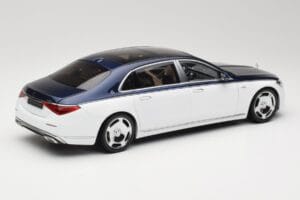 Mercedes Maybach S-Class Z223 Nautical Blue Diamond White Almost Real 1:18 820126 Metal - imaginea 3 din 8