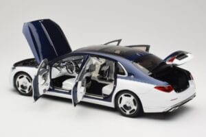 Mercedes Maybach S-Class Z223 Nautical Blue Diamond White Almost Real 1:18 820126 Metal - imaginea 5 din 8