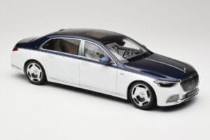 Mercedes Maybach S-Class Z223 Nautical Blue Diamond White Almost Real 1:18 820126 Metal - imaginea 6 din 8