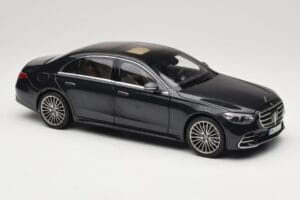 Mercedes S-Class W223 AMG Line Anthracite Blue Norev 1:18 183800 Metal - imaginea 6 din 8