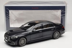 Mercedes S-Class W223 AMG Line Anthracite Blue Norev 1:18 183800 Metal - imaginea 8 din 8