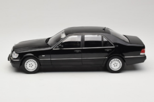 Mercedes S-Class W140 S600 Obsidian Black Metallic Norev 1:18 183045 Metal - imaginea 4 din 8