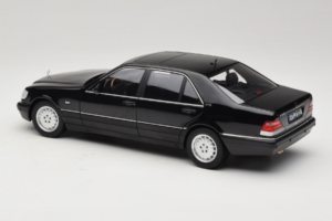 Mercedes S-Class W140 S600 Obsidian Black Metallic Norev 1:18 183045 Metal - imaginea 7 din 8