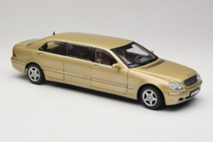 Mercedes S-Class W220 Pullman Gold Metallic Sun Star 1:18 4113 Metal - imaginea 6 din 8