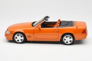 Mercedes SL 500 R129 Portocaliu Metallic Norev 1:18 183752 Metal - imaginea 4 din 8