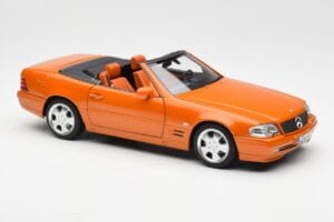 Mercedes SL 500 R129 Portocaliu Metallic Norev 1:18 183752 Metal - imaginea 6 din 8