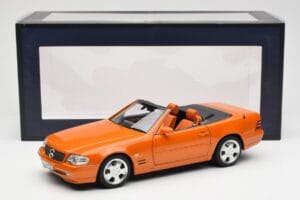 Mercedes SL 500 R129 Portocaliu Metallic Norev 1:18 183752 Metal - imaginea 8 din 8