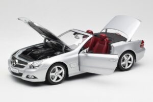 Mercedes SL 500 R230 Cabriolet Iridium Argintiu Minichamps 1:18 B66962388 Metal - imaginea 2 din 8