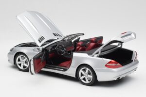 Mercedes SL 500 R230 Cabriolet Iridium Argintiu Minichamps 1:18 B66962388 Metal - imaginea 5 din 8