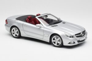 Mercedes SL 500 R230 Cabriolet Iridium Argintiu Minichamps 1:18 B66962388 Metal - imaginea 6 din 8