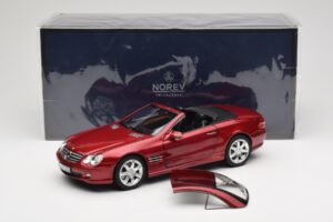Mercedes SL 500 R230 Red Metallic Ediție Limitată Norev 1:18 183841 Metal - imaginea 8 din 8