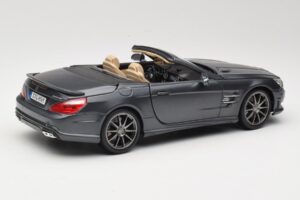 Mercedes SL65 AMG Black Series R230 Matte Black Maisto 1:18 36198 Metal - imaginea 3 din 8