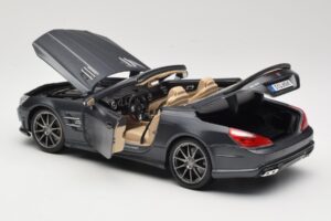 Mercedes SL65 AMG Black Series R230 Matte Black Maisto 1:18 36198 Metal - imaginea 5 din 8