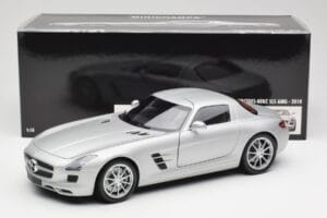 Mercedes SLS AMG C197 Iridium Argintiu Minichamps 1:18 100039026 Metal - imaginea 8 din 8